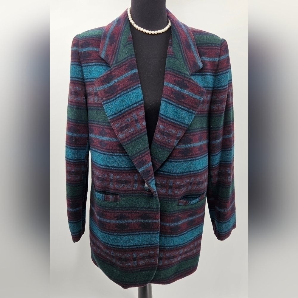 Braetan Wool Blend Blazer Jacket sz MED Aztec Southwestern Ranch Vintage